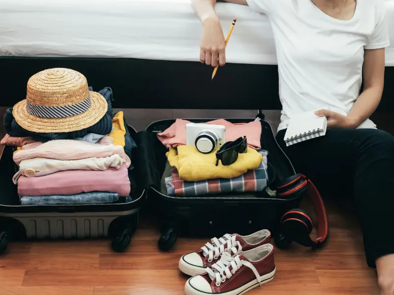 Traveler preparing for a journey